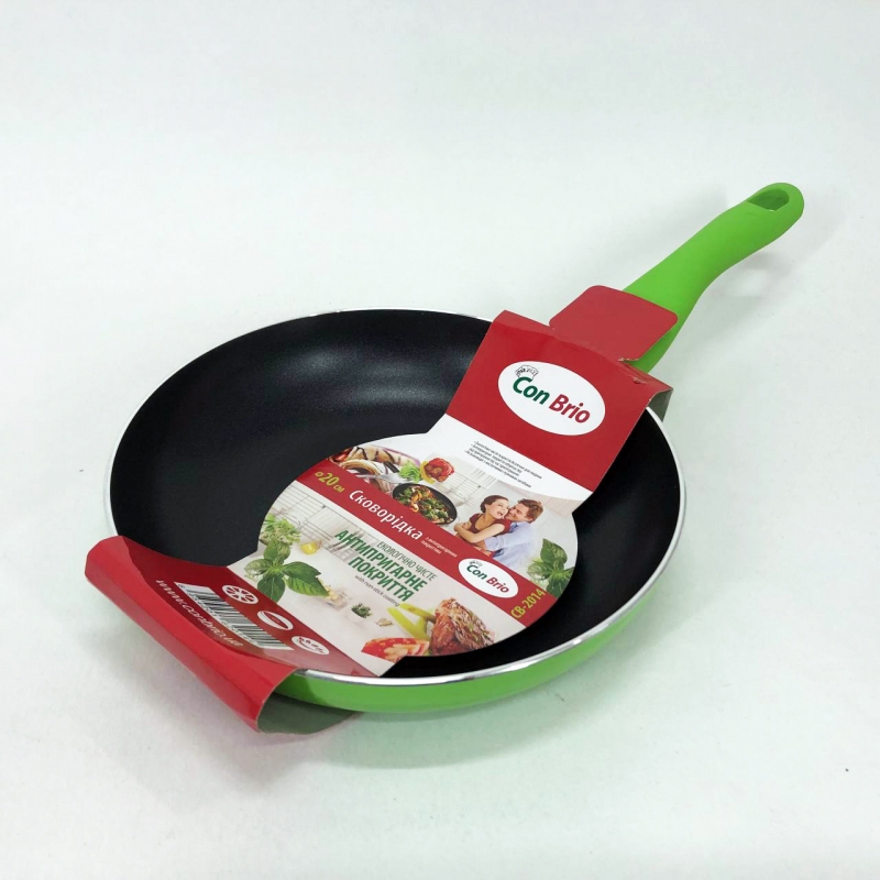 Сковорода Con Brio CB-2014 антипригарное покрытие Pfluon 20 см Green (tf5170) - фото 11 Сковорода Con Brio CB-2014 антипригарное покрытие Pfluon 20 см Green (tf5170) - фото 11