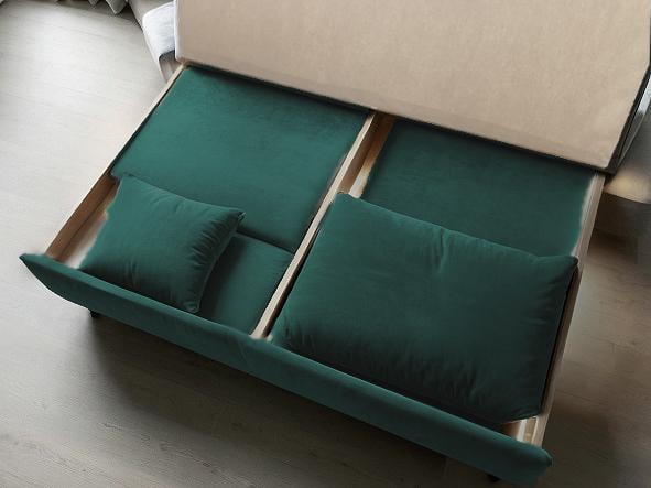 Диван-трансформер Tobi Sho Kubus-120 мягкий для гостиной велюр 1600х800х1000 мм Изумрудный - фото 7