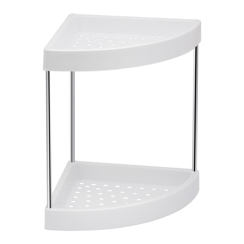 Поличка 2-ярусна кутова пластикова Lidz (WHI)-121.06.10