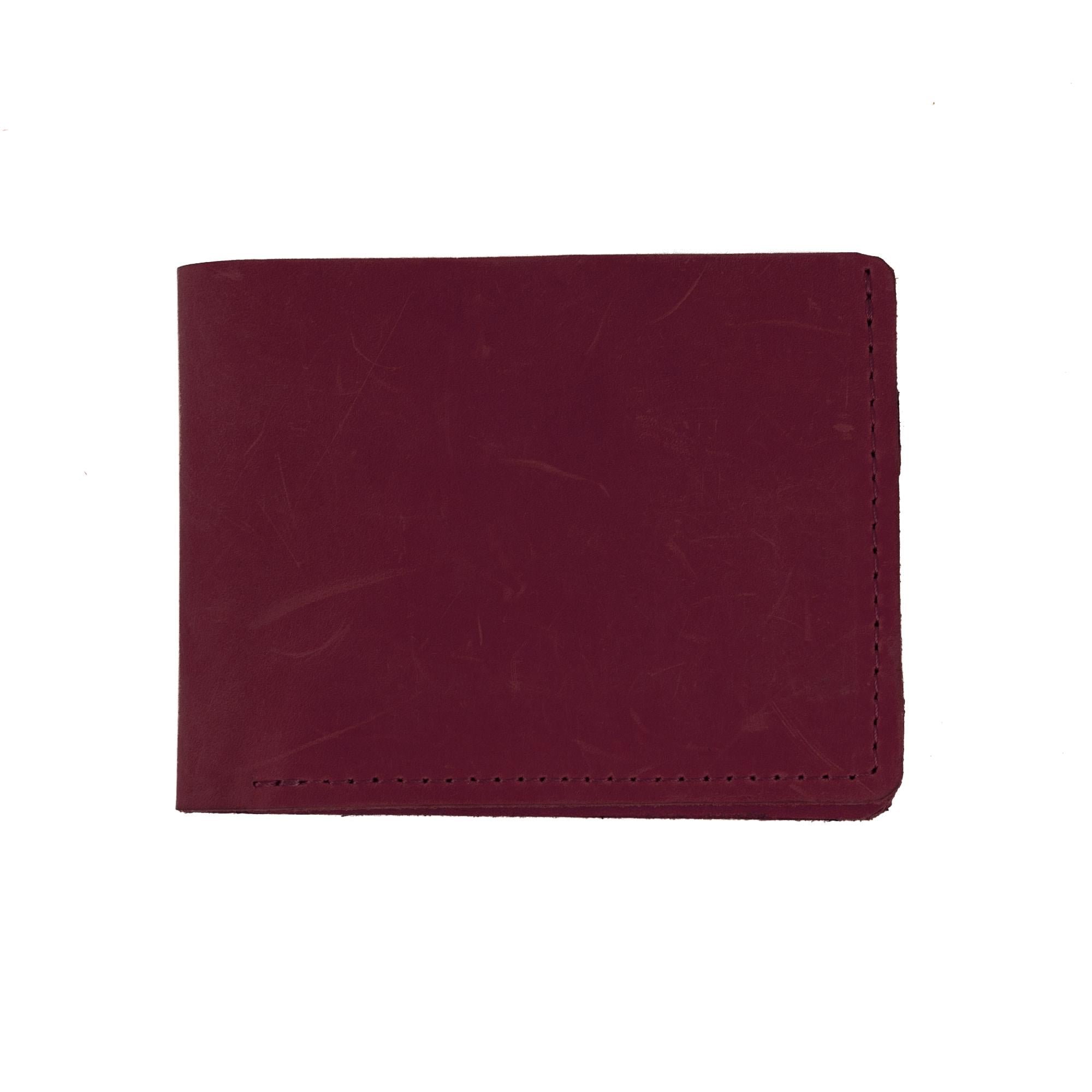 Гаманець-купюрник шкіряний з персоналізацією Бордовий (10317)