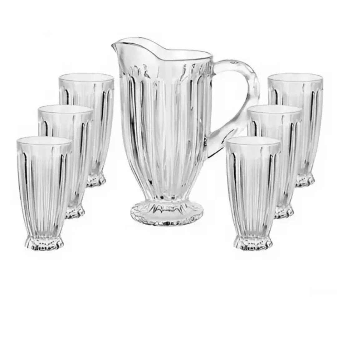 Набор для напитков кувшин со стаканами 6 штук Прозрачный Набор для напитков кувшин со стаканами 6 штук Прозрачный