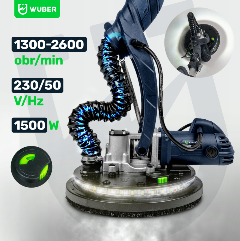 Шлифмашина для стен Wuber 1500 Вт 230 В (W2660012) - фото 8 Шлифмашина для стен Wuber 1500 Вт 230 В (W2660012) - фото 8
