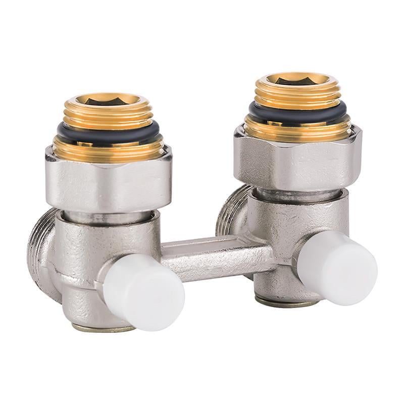 Узел нижнего подключения радиатора KOER KR.1134 угловой с шаровым затвором 3/4"x1/2" (KR3115)