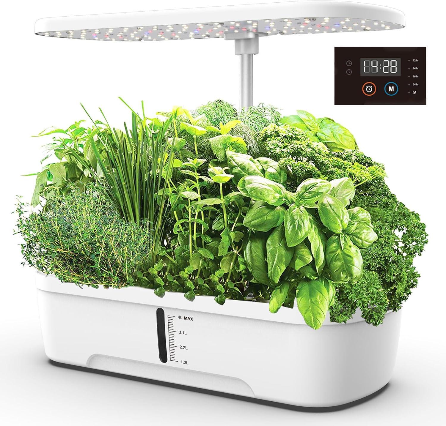 Система гідропонічного вирощування 12-місна GOLUMUP із регульованою висотою та світлодіодним контролем світла з автоматичним таймером 50 см Білий - фото 5