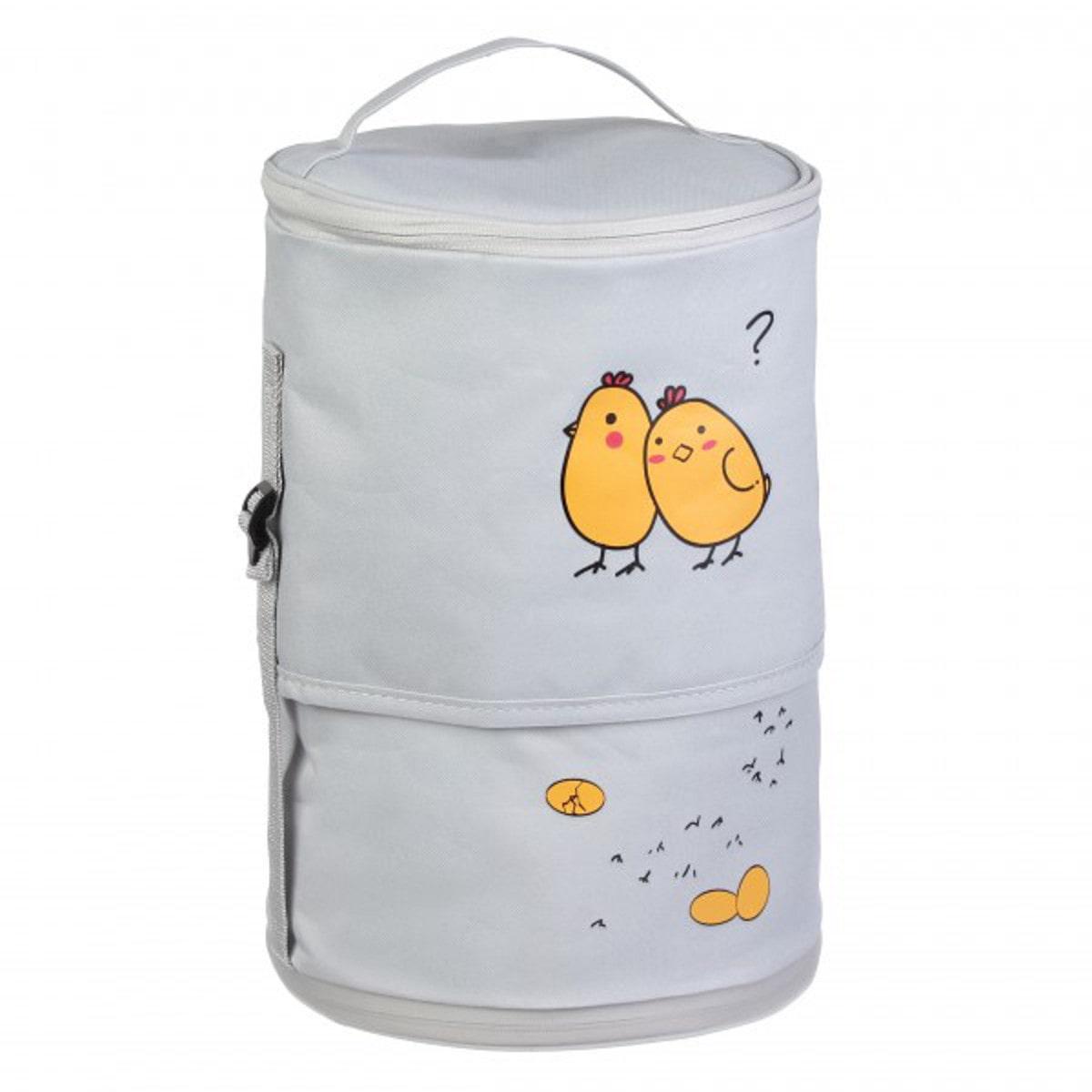 Ланч-бокс Цыплята круглый с регулировкой высоты Серый - фото 3 Ланч-бокс Цыплята круглый с регулировкой высоты Серый - фото 3
