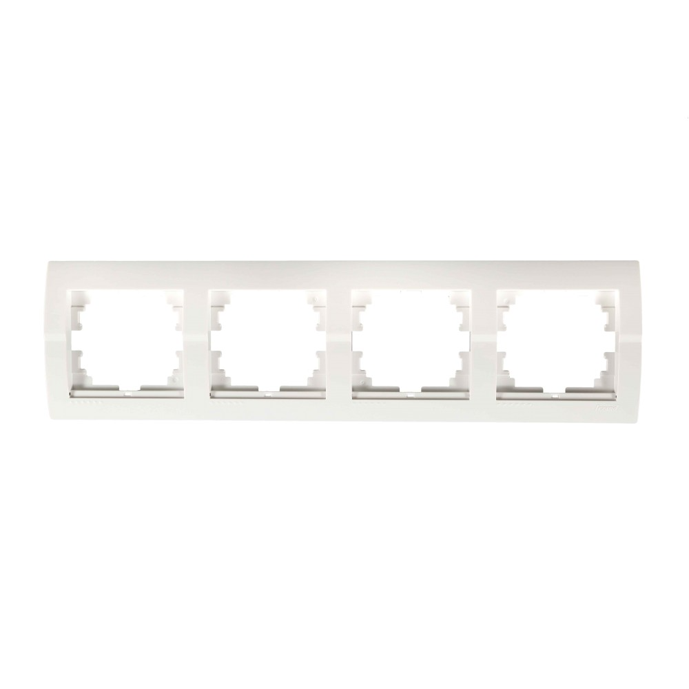Рамка Lezard Deriy 4-местная горизонтальная Белый