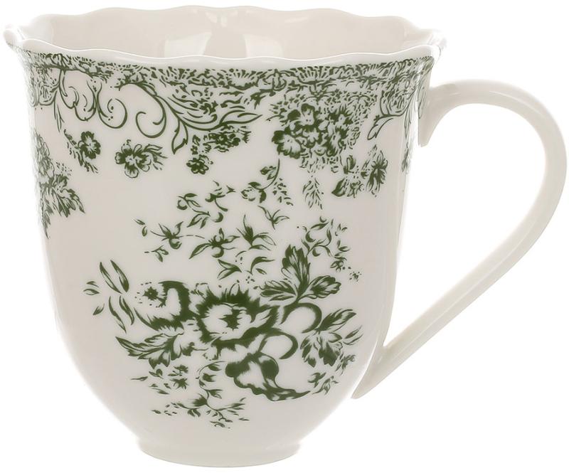 Набор фарфоровых кружек Vintage Rose 6 шт. 350 мл Зеленый орнамент Набор фарфоровых кружек Vintage Rose 6 шт. 350 мл Зеленый орнамент
