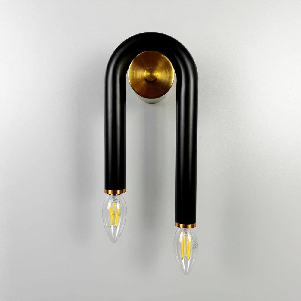 Бра в корпусе с дугообразной формой Черный (916W/2)