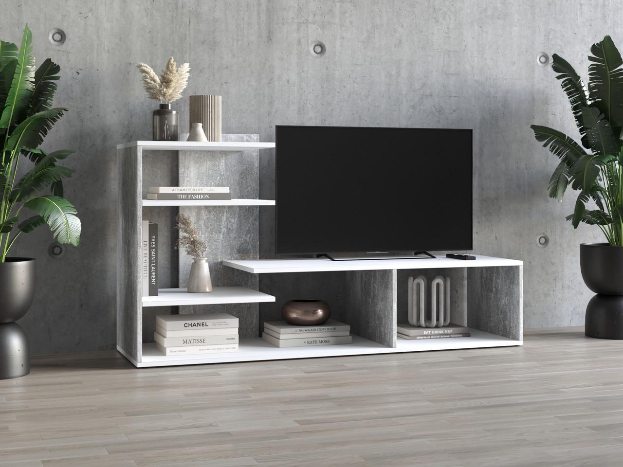Тумба ТВ Moreli Id27-191 1400x726x398 мм Бетон/Белый (id27-191-beton-white)