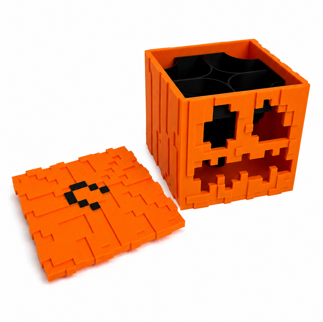 Органайзер детский настольный в стиле Minecraft Тыква для ручек и карандашей 8x8 см (35049569)