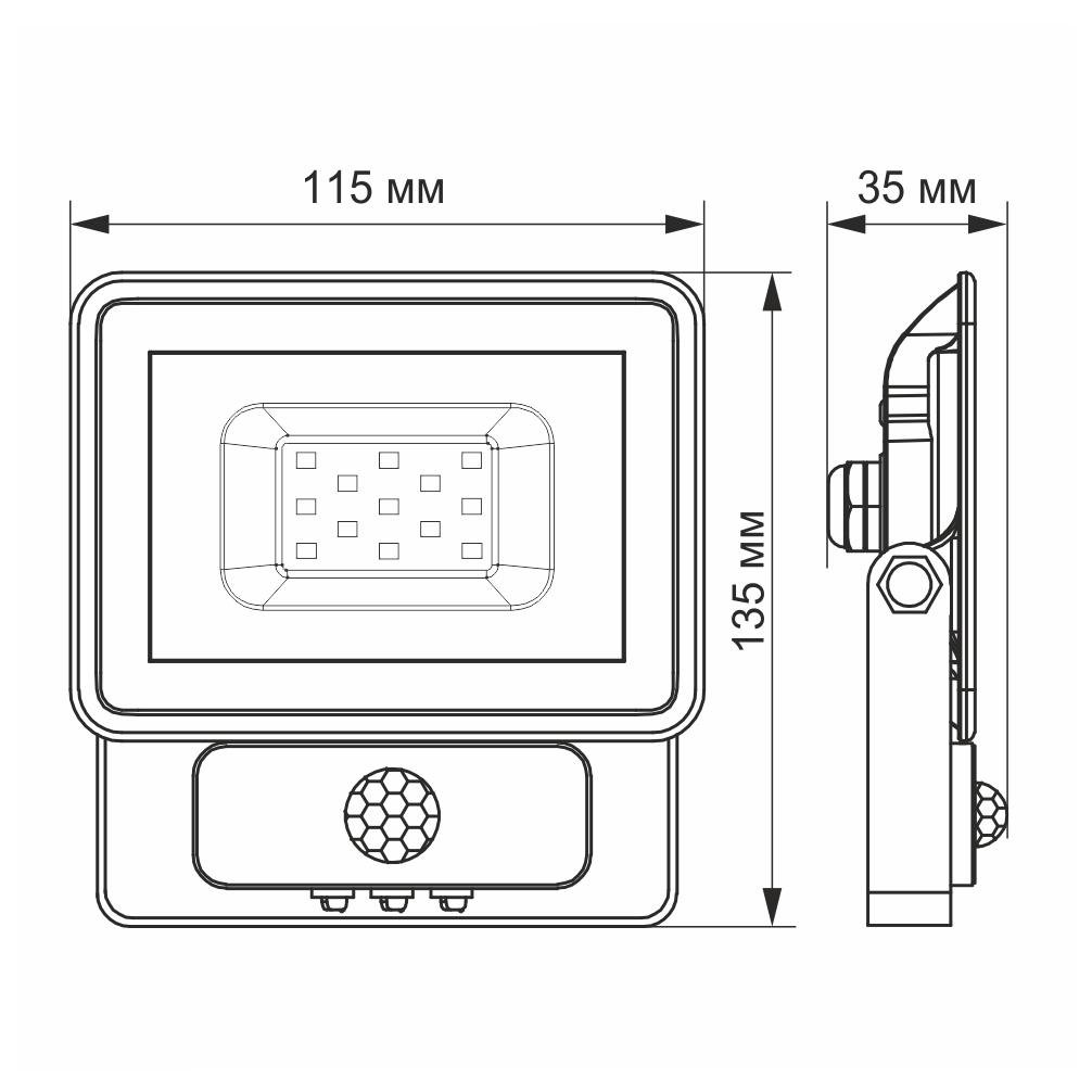 Прожектор LED VIDEX 10W 5000K 900Lm IP65 SMD VL-Fe105W-S Сенсорний з датчиком руху та освітленості - фото 3