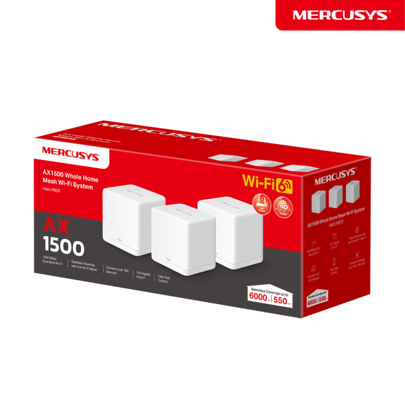 Система WiFi-Mesh Mercusys Halo H60X 3мод (HALO-H60X-3-PACK) - фото 3