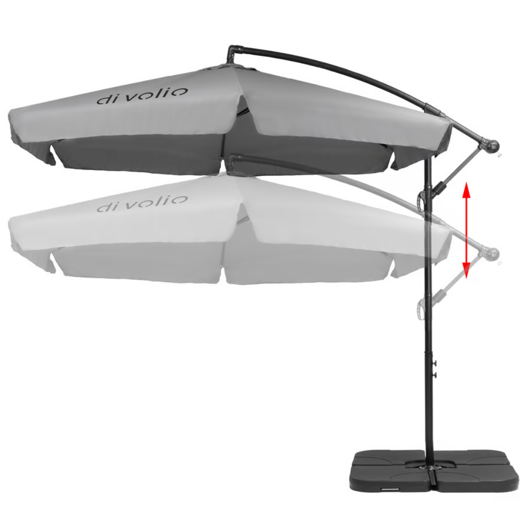 Зонтик садовый Di Volio EMPOLI 350 см и основа садового зонтика Серый (1631) - фото 9