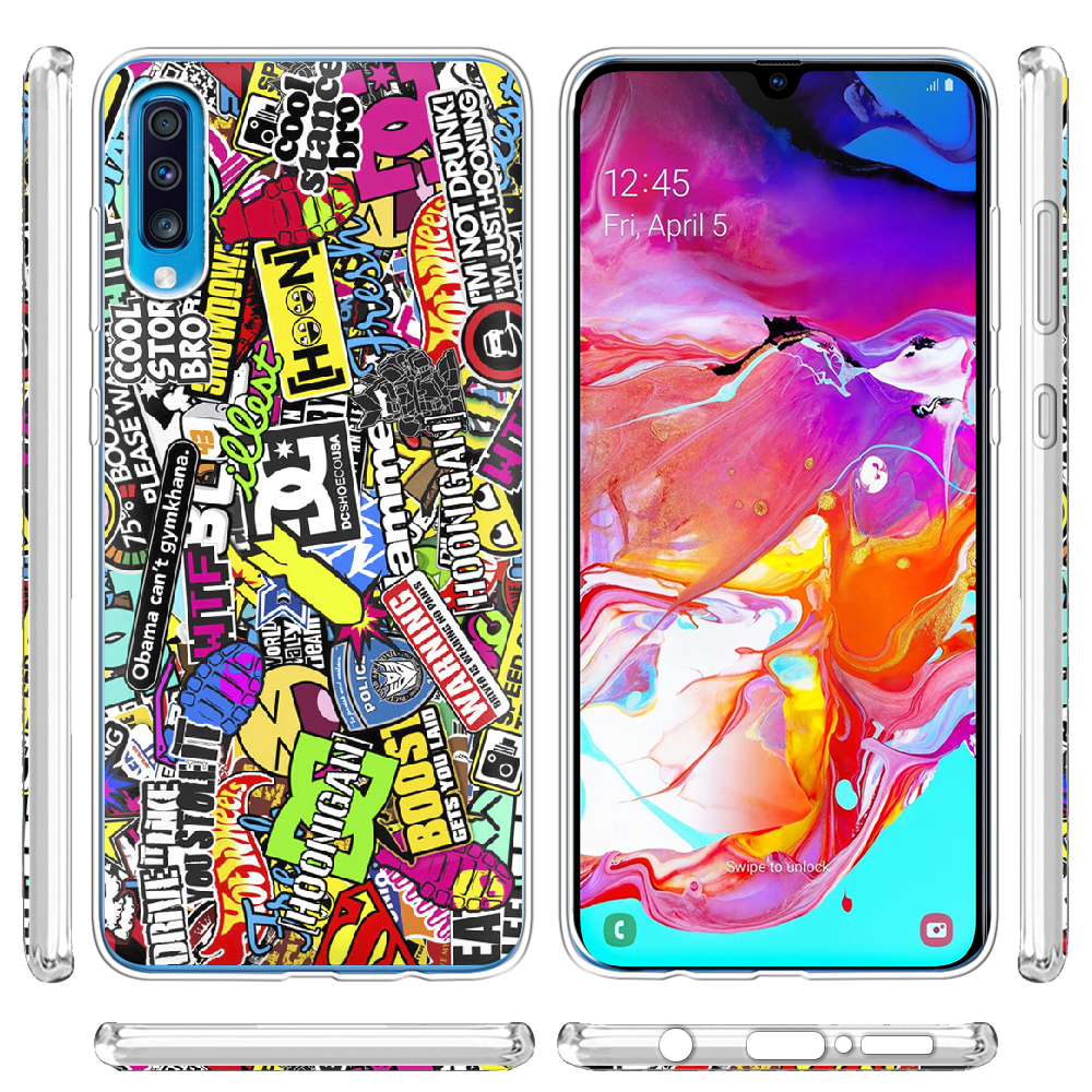 Чохол BoxFace Samsung A705 Galaxy A70 Multicolored Inscriptions Прозорий силікон (36860-up880-36860) - фото 3