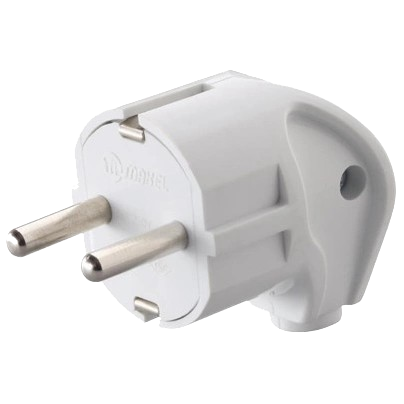 Вилка с заземлением угловая Makel 16А евро Белый (29466208)