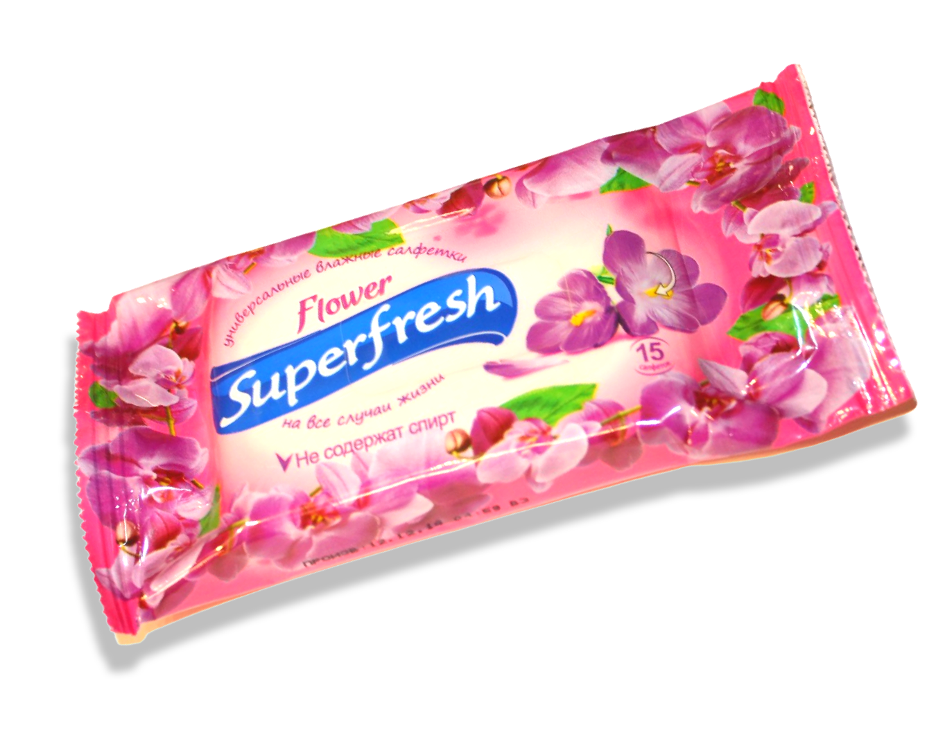 Серветки вологі SuperFresh Квіти 15 шт.