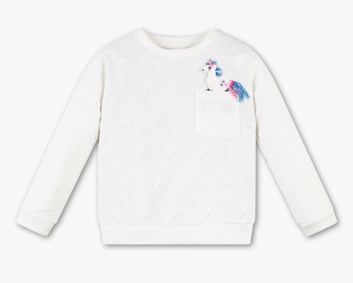 Світшот для дівчинки C&A Єдиноріг розмір 110 Білий (2029350)