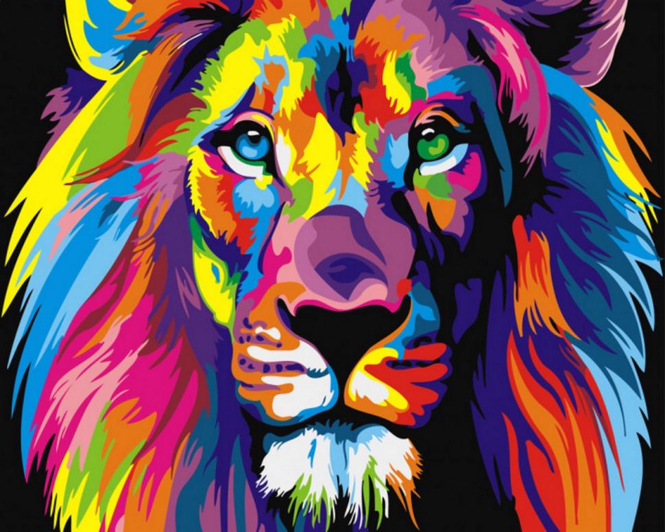 Картина по номерам Rainbow Art Радужный лев (GX8999-RA)