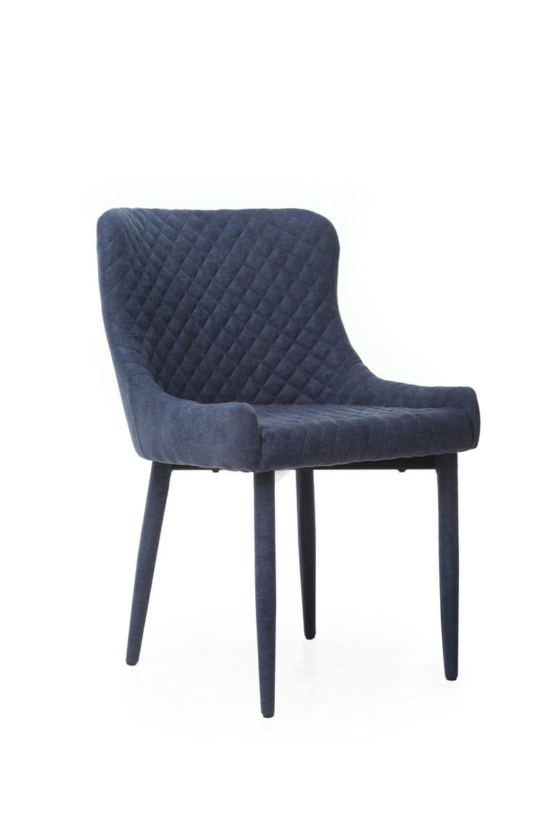 Стул мягкий обеденный Vetro Mebel M-20 металл/ткань вельвет Синий шеннил