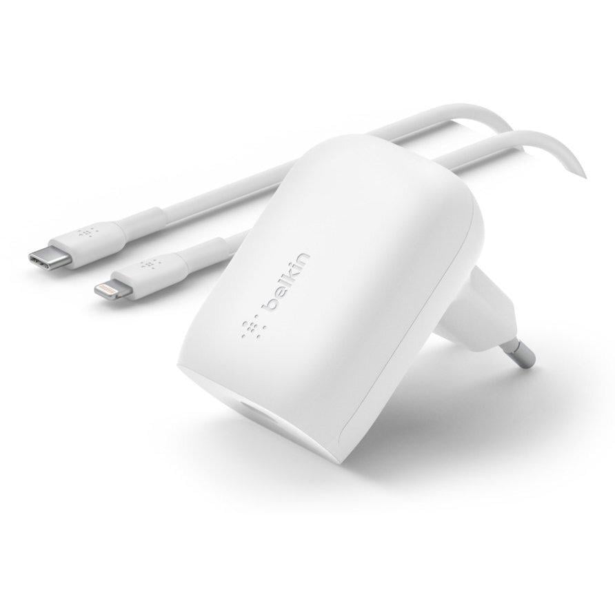 Зарядное устройство Belkin 30 Вт с кабелем USB-С - Lightning 1 м Белый (WCA005VF1MWH-B5)