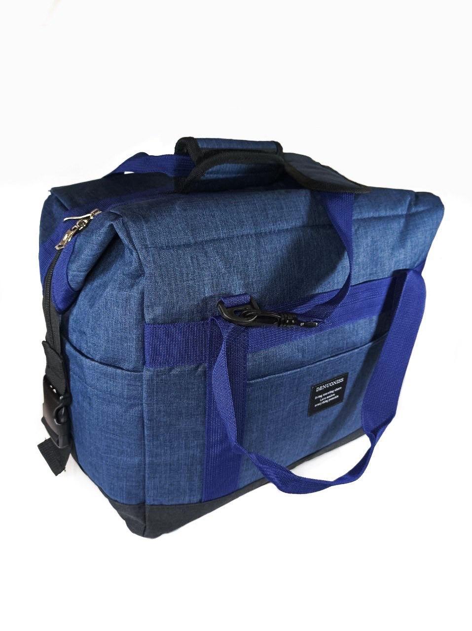 Термосумка-холодильник 30 Л (28-38*37*22 см), синяя с регулируемым объемом - фото 1 Термосумка-холодильник 30 Л (28-38*37*22 см), синяя с регулируемым объемом - фото 1