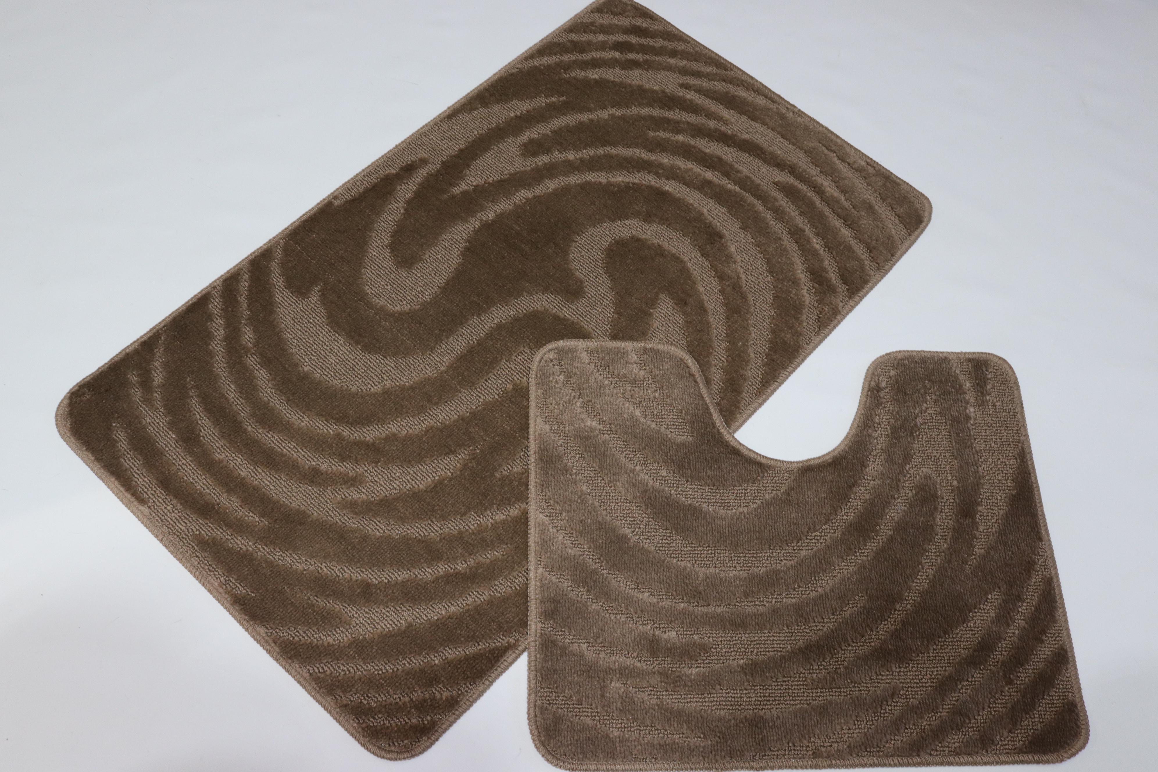 Набор ковриков для ванной и туалета Vonaldi 100x60/50x60 см Brown (01348) Набор ковриков для ванной и туалета Vonaldi 100x60/50x60 см Brown (01348)