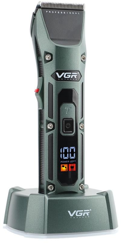 Машинка для стрижки волосся та бороди VGR V-696 акумуляторна/керамічне лезо/LED-дисплей (62358)