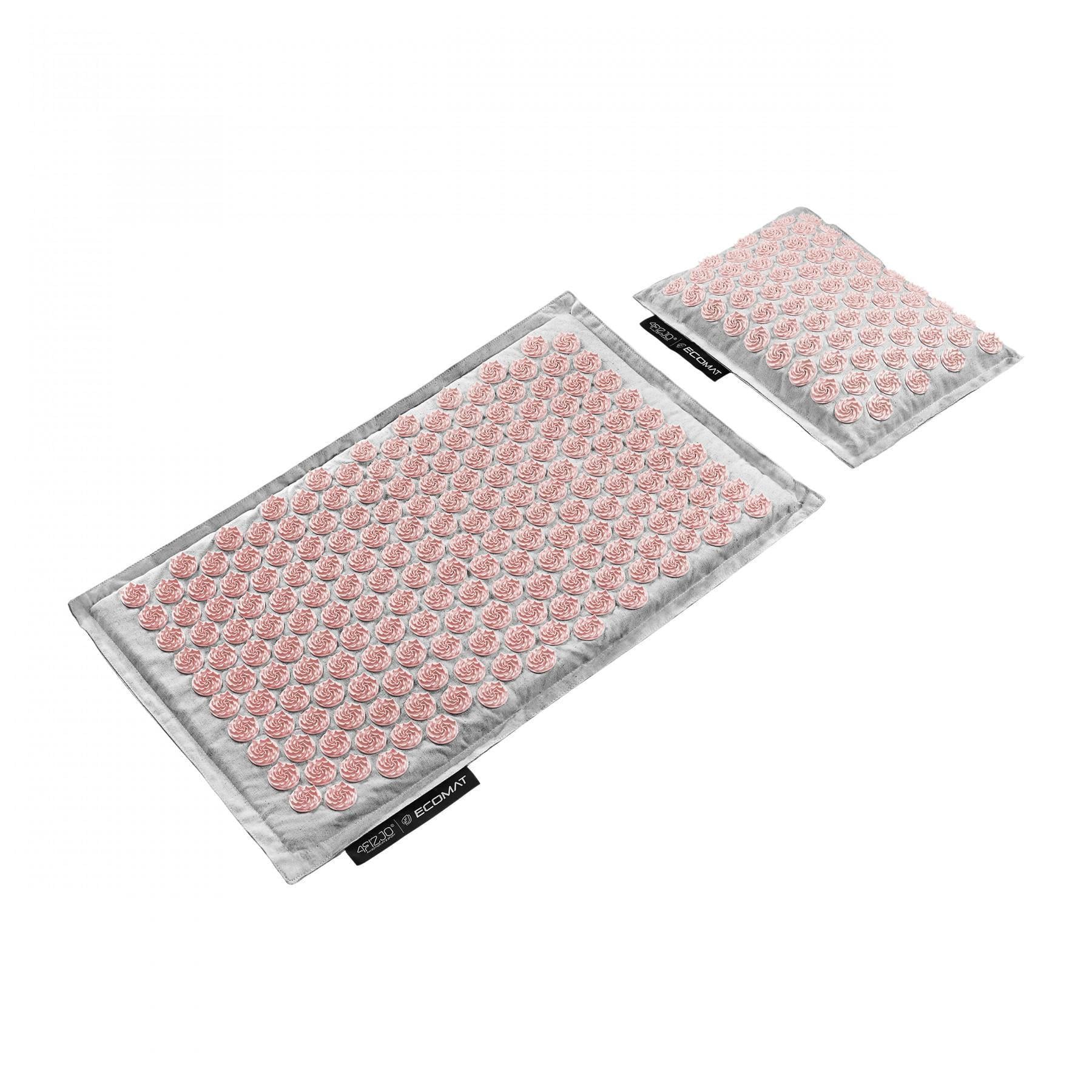 Коврик акупунктурный 4FIZJO Eco Mat Аппликатор Кузнецова с подушкой 68x42 см Grey/Pink (25811)