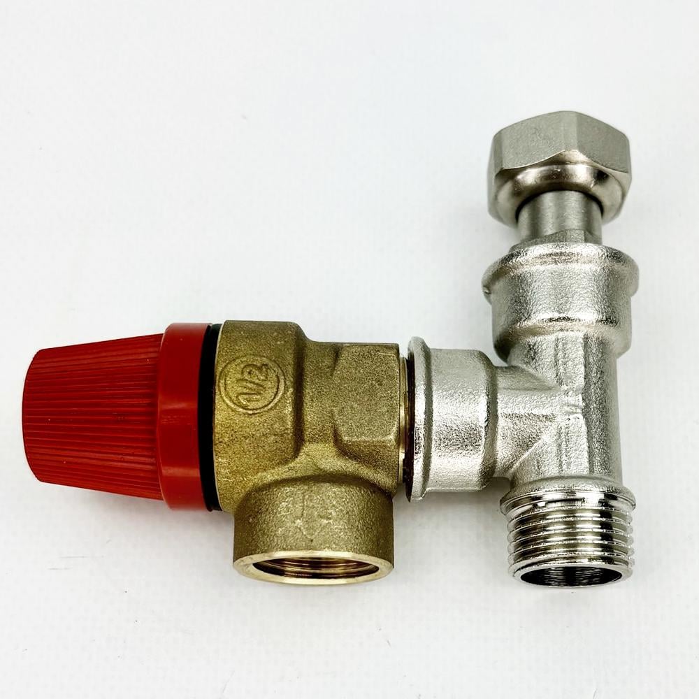 Запобіжний клапан Kvant з накидною гайкою та трійник BS 8 бар 1/2" (KV31278)