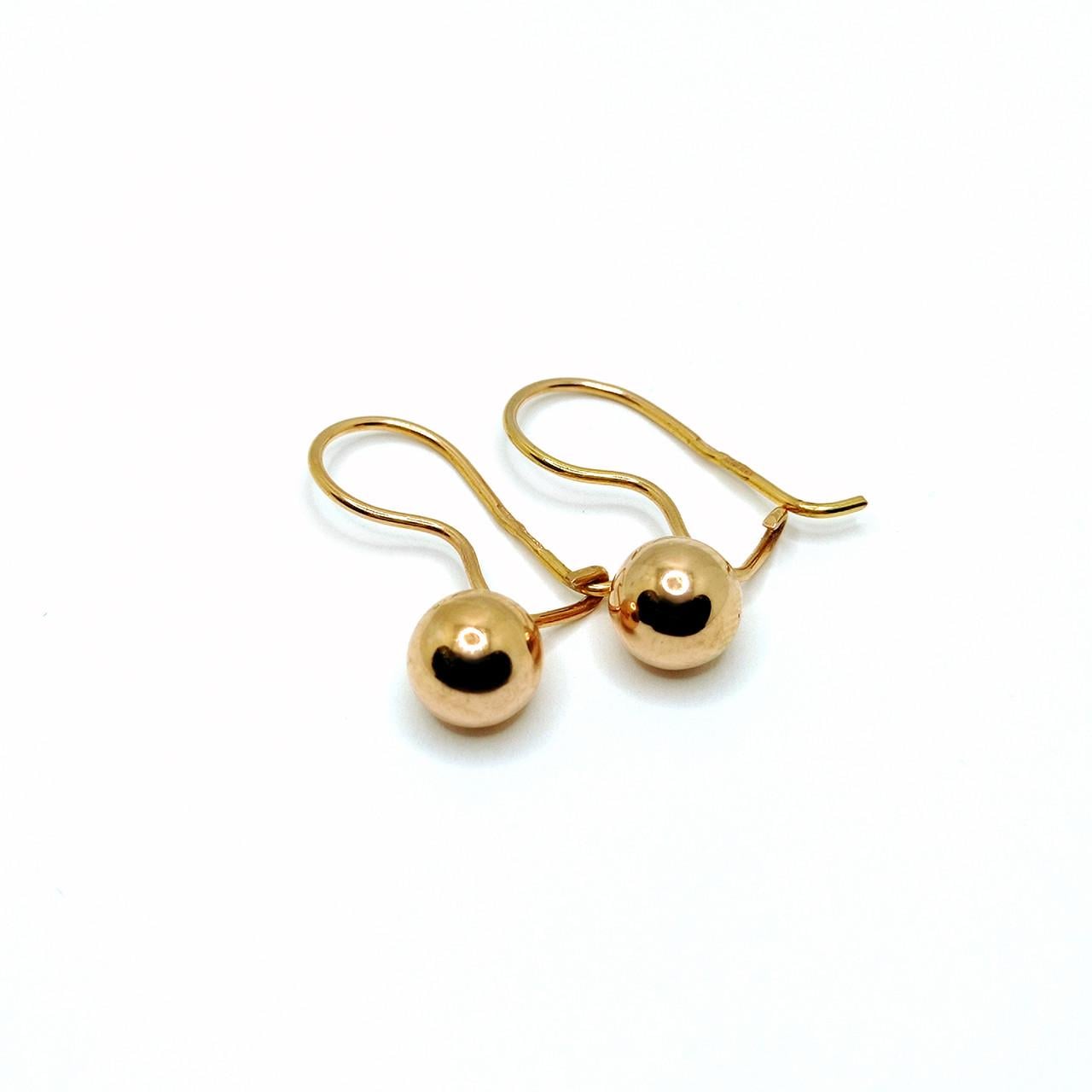 Серьги золото петельки шарики 585° 1,49 г (с11810)