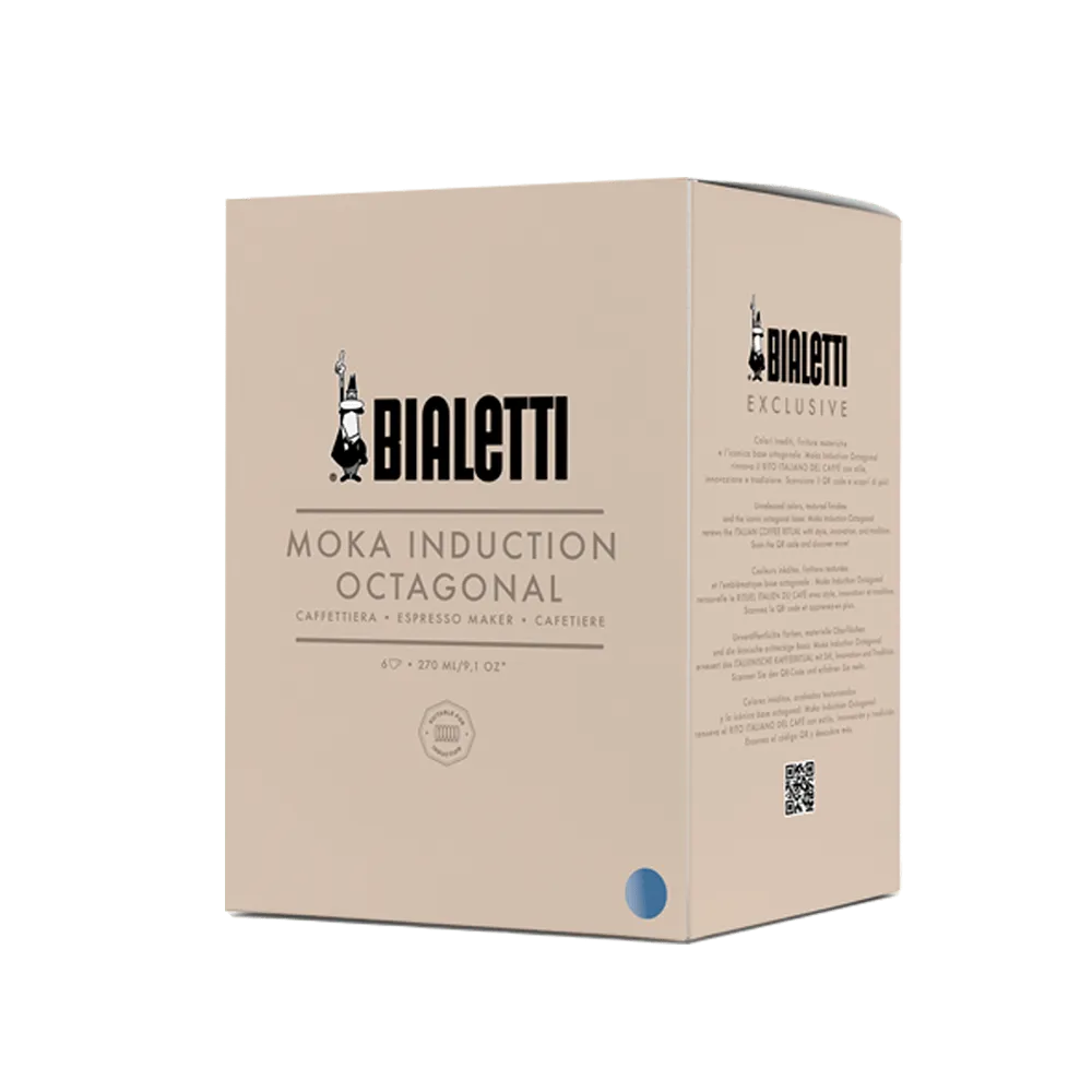 Гейзерная кофеварка Bialetti Moka Exclusive Octagonal Induction 6 CUPS Grey (0009076) - фото 2 Гейзерная кофеварка Bialetti Moka Exclusive Octagonal Induction 6 CUPS Grey (0009076) - фото 2