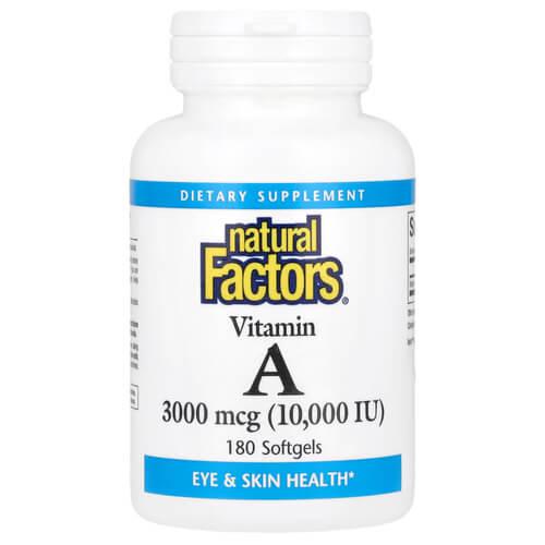 Витамин А Natural Factors Vitamin A 3,000 mcg 10,000 IU 180 Softgels (NFS-01041)