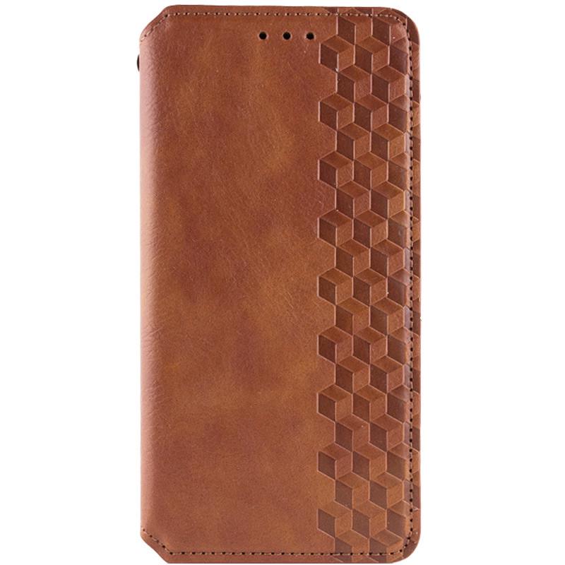 Протиударний шкіряний чохол книжка GETMAN Cubic (PU) для Xiaomi Redmi A3 Коричневий
