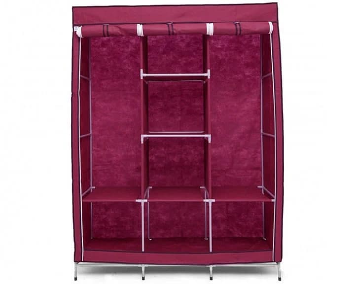 Шкаф тканевый HCX на 3 секции 88130 130х45х175 см Bordo