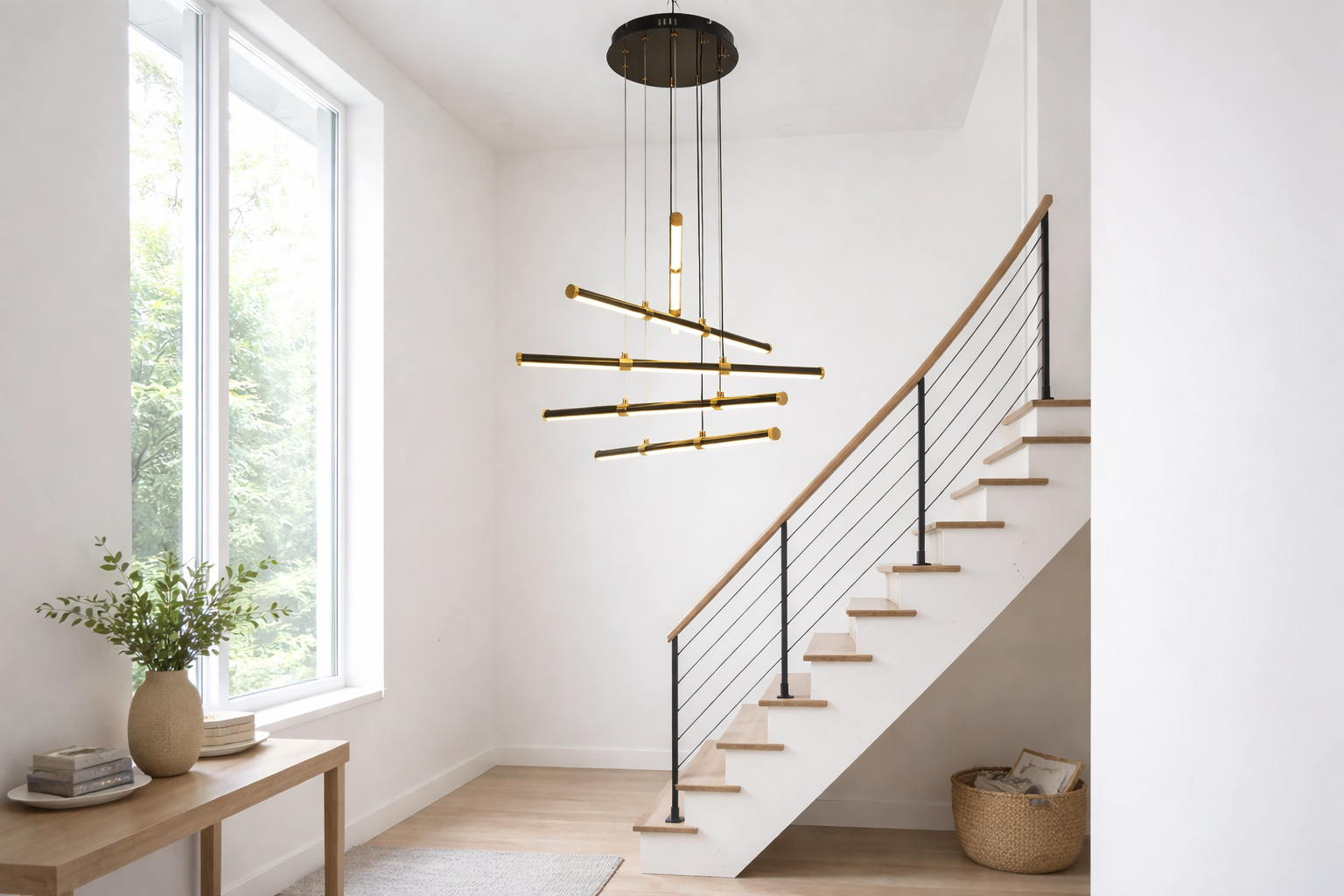 Люстра Horizon Lines LED 3 режима освещения 76W (20248/5BK/GD)