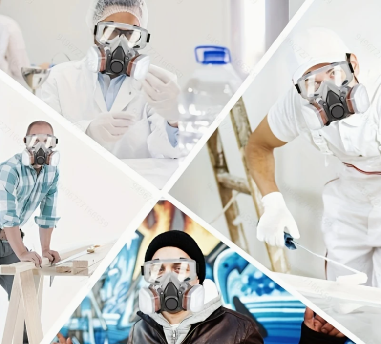 Полумаска респиратор 6200 с фильтрами 6051 с панорамными очками (1701) - фото 6 Полумаска респиратор 6200 с фильтрами 6051 с панорамными очками (1701) - фото 6