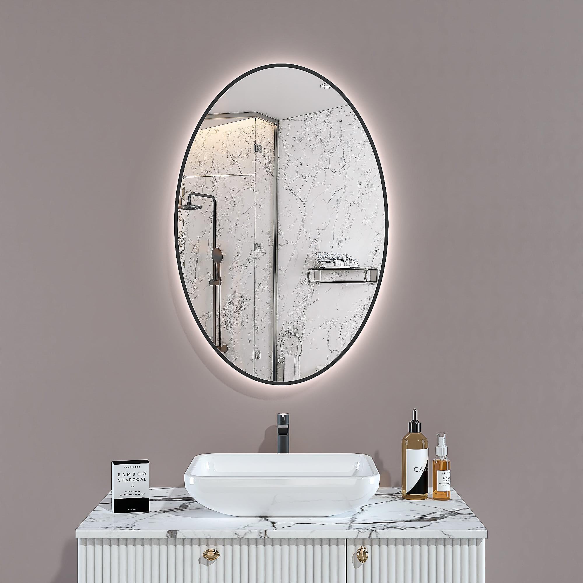 Зеркало в раме Dim Dzerkal RIVOLTA с LED-подсветкой + сенсорное управление 90х50 см (3010)