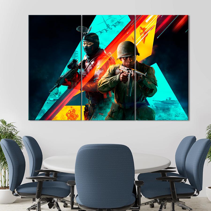 Настенний декор Персонажи из игры Battlefield 2042 128x81 см (A210-3)