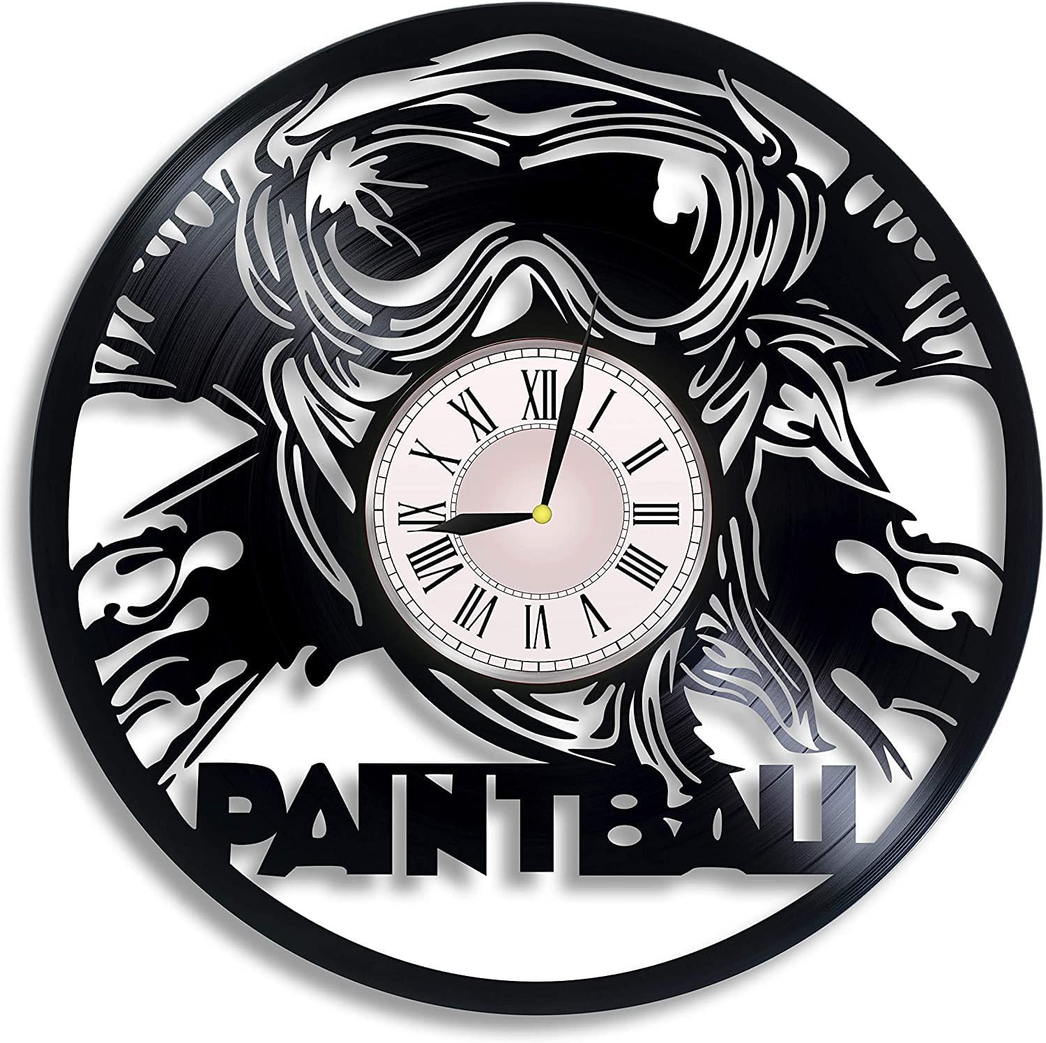 Часы настенные Пейнтбол 2474 из виниловой пластинки