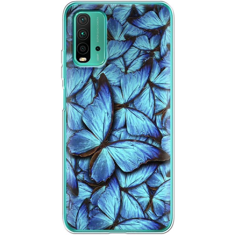 Чехол BoxFace Xiaomi Redmi 9T лазурные бабочки Прозрачный силикон (41685-up1550-41685)