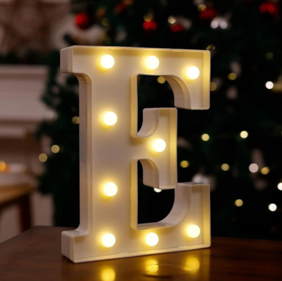 Літера з підсвіткою E об'ємна маленька 21x16 см Білий (553110/4) - фото 2