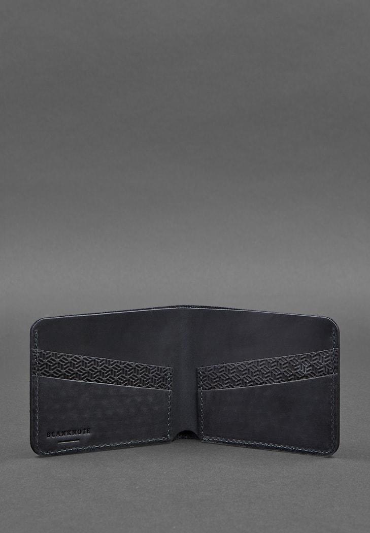 Портмоне мужское кожевеное 4.1 4 кармана Карбон Синий (A-026203) - фото 3