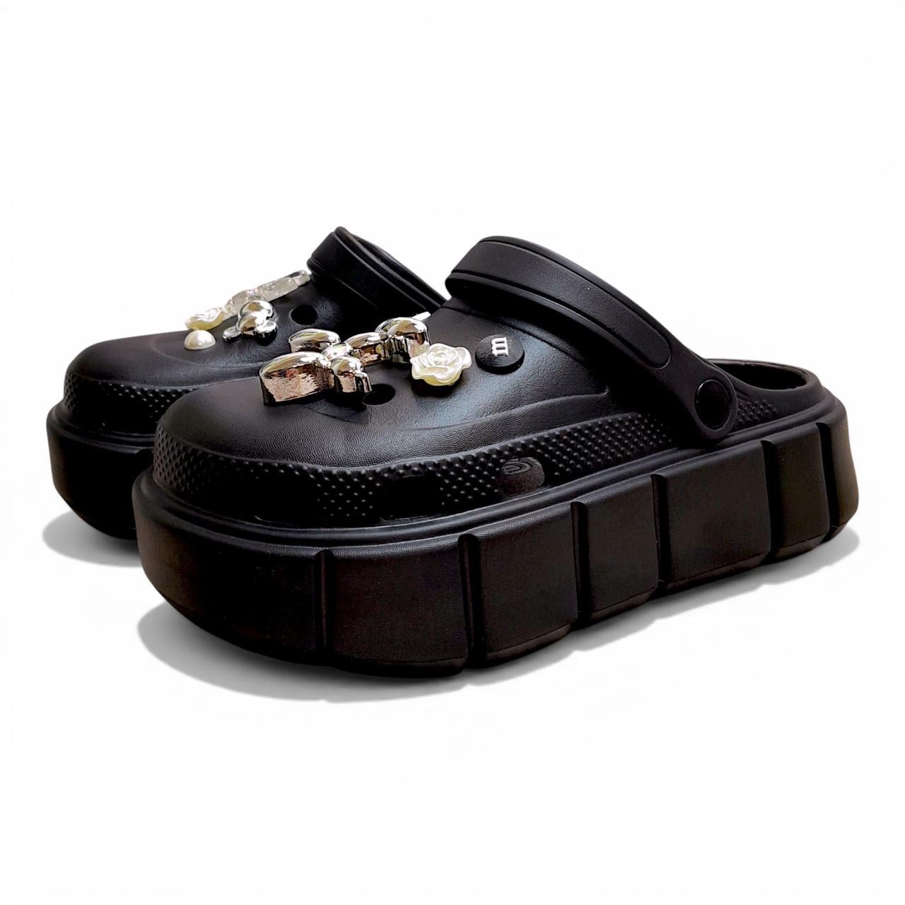 Сабо женские Progres на платформе с джибитсами р. 39 24 см Черный (33798698) Сабо женские Progres на платформе с джибитсами р. 39 24 см Черный (33798698)