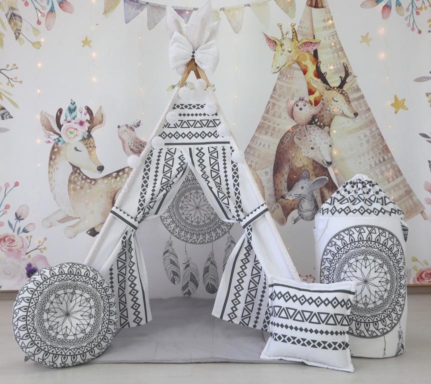 Вігвам для дітей Альбатрос з матрацом і подушками з кошиком для білизни