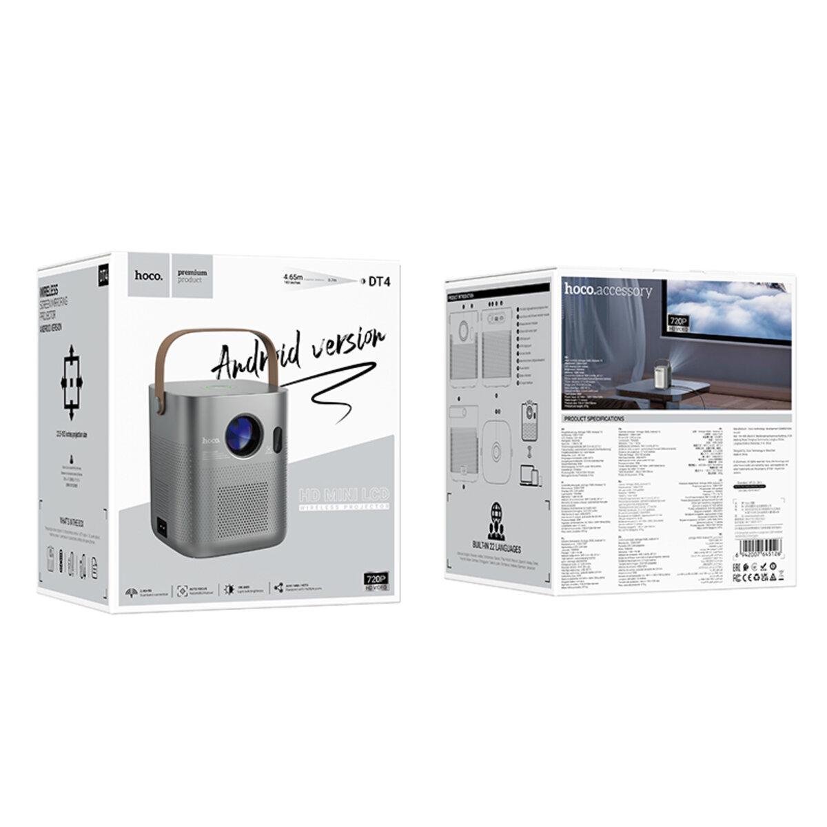 Проектор портативний Hoco DT4 Smart full autofocus projector 720P Android version EU Grey (6942007645126) - фото 8 Проектор портативний Hoco DT4 Smart full autofocus projector 720P Android version EU Grey (6942007645126) - фото 8