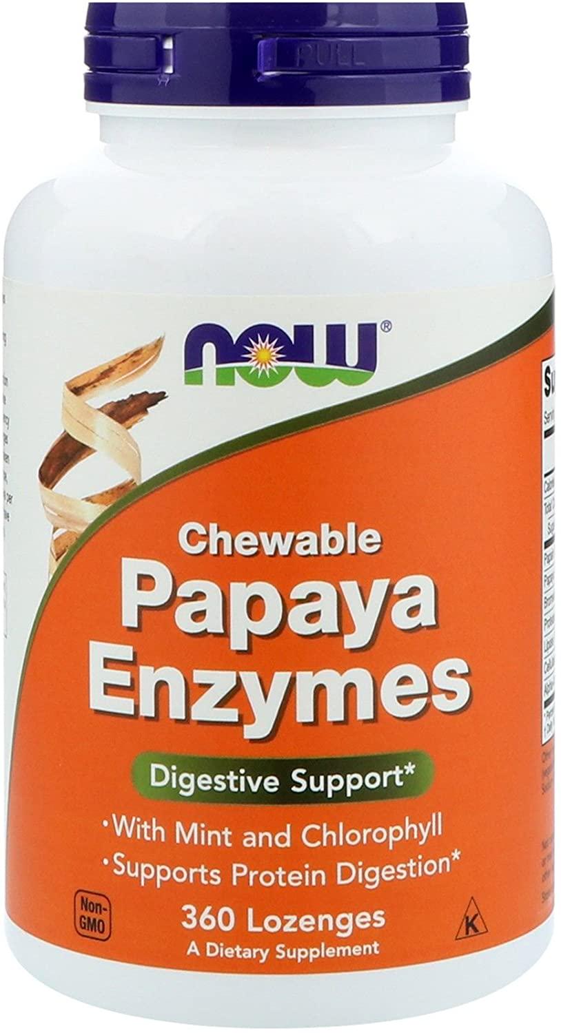 Ферменты папайи Now Papaya Enzymes пищеварительные 360 lozenges