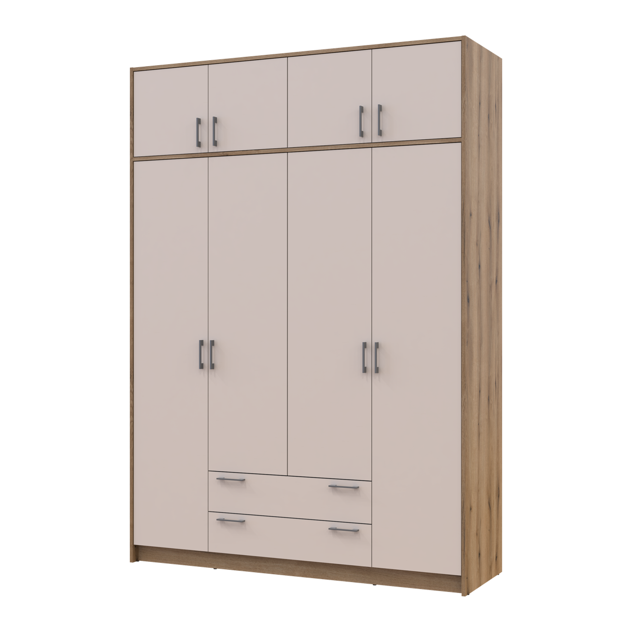 Шафа розпашна для одягу Doros Ронді с антресолью 4ДСП 160х52х236 см Дуб Артізан/Кашемір (80737829)