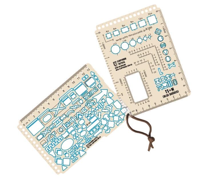 Линейка SET OF RULERS TS+M Blue BORDER A6 (et20046)