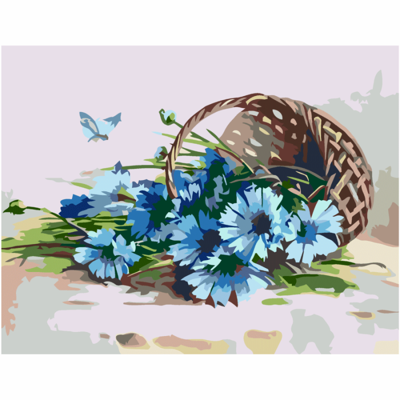 Картина по номерам Rosa Васильки в корзине 35х45 см (Az-258582)