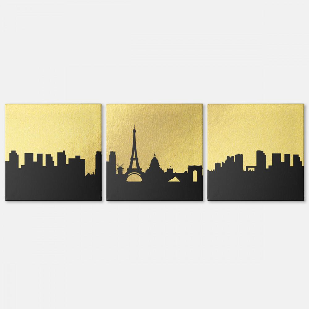 Модульная картина из трех частей Malevich Store Gold France 111x35 см (MK322406)